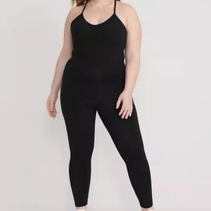 Old Navy Active Women's 2x Black Powerchill Go Dry 7/8 Cami Jumpsuit Knit Yoga